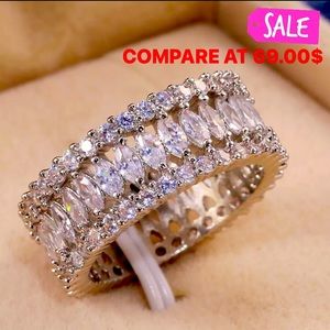 - Authentic Full white sapphire silver bague…